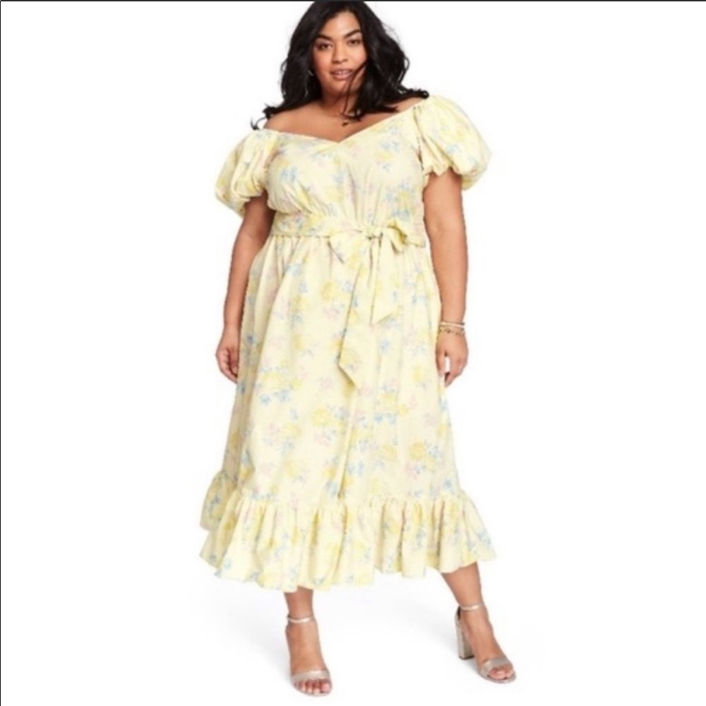 NEW Plus Size LoveShackFancy X Target Inés Puff Sleeve Cottagecore Tiered Dress